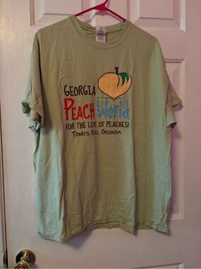 OOAK Custom Hand Painted Georgia Peach World Weirdcore Graphic Tee XL